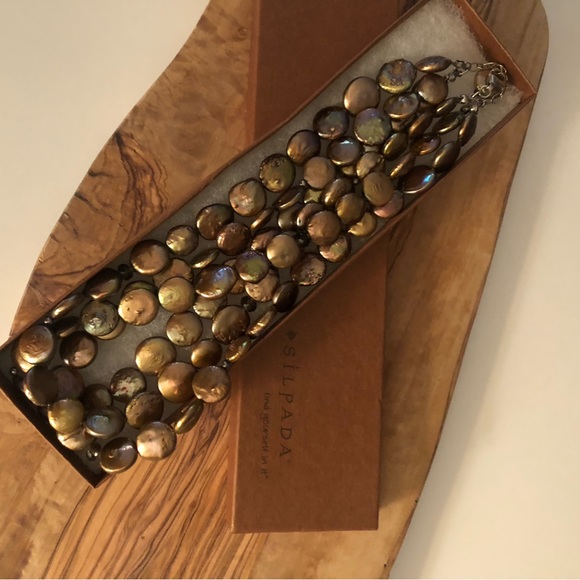 Beautiful Silpada Copper Coin Pearl, Smokey Quartz & Sterling Silver Necklace - Picture 3 of 9